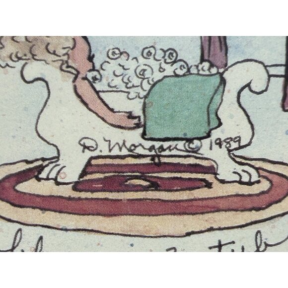 Miniature VTG Bathroom Vanity Art Framed Clawfoot Tub Bubbles 6 1/4" x 5 1/4" - Picture 3 of 11